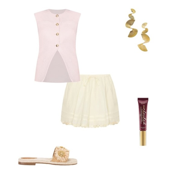 New! Amanda Uprichard x REVOLVE Hughes Vest in Blush Pink Tweed 🌸 Small - Picture 8 of 8